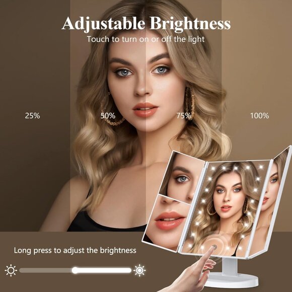 MAKEUP VANITY MIRROR LED Lights. 2X, 3X, 10X Magnification. USB CHARGING CABLE - Picture 16 of 16